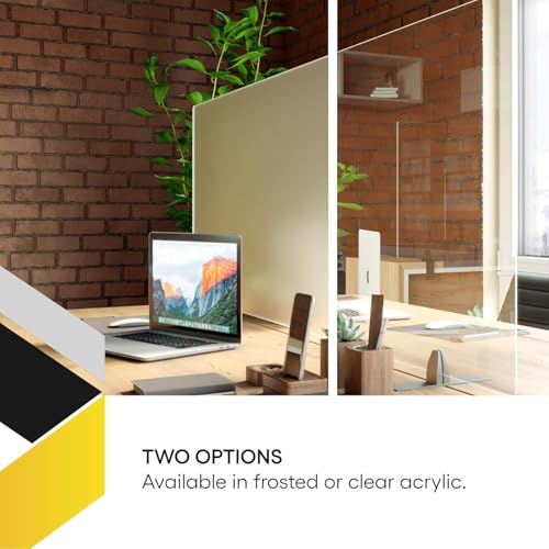 OBEX Frosted 18" x 60" Acrylic Free-Standing Desk Privacy Screen