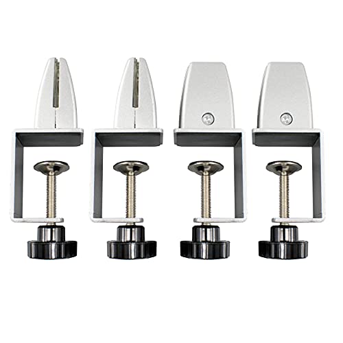 Sneeze Guard Support Clamp Partition Aluminum Adjustable Partition Clamp Acrylic Desk Divider Support Clamp Desk Shield Clamp Privacy Panel Clamp for Plexiglass Shield for Countertop Reception 4 Pack