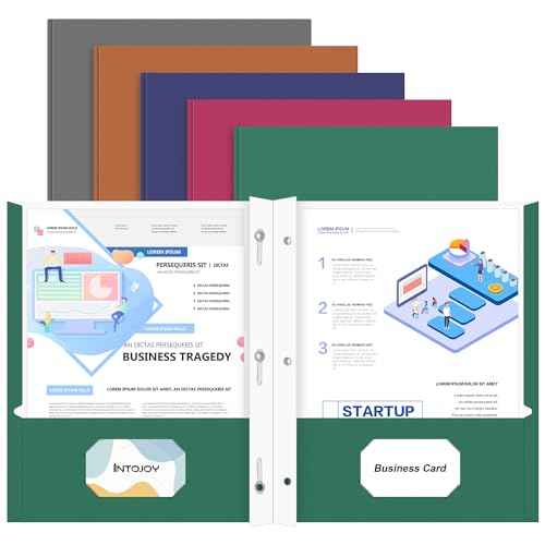 Folders with Pockets, IntoJoy 100 Pack Two Pocket Folders Business Card Holder Folders with Prongs for School Office Filing Cabinet Resume Portfolio (Colored)