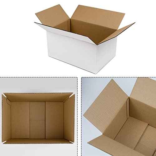 White Shipping Boxes 10x7x5 Inches Small Corrugated Cardboard Boxes, 25 Pack