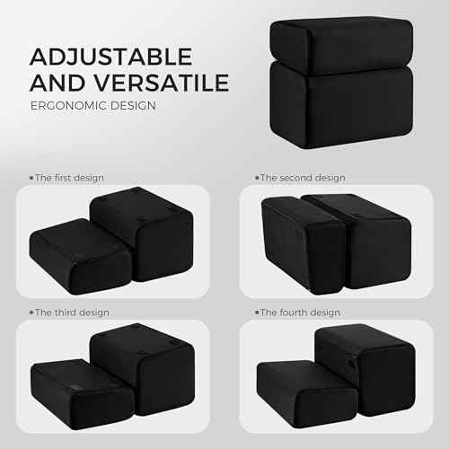 Ganondorf Foot Rest for Under Desk at Work Adjustable Foot Rest Under Desk Ergonomic Foot Stools for Under Office Desk Leg Pillow for Underdesk Footrest with Washable Cover, Mesh Black