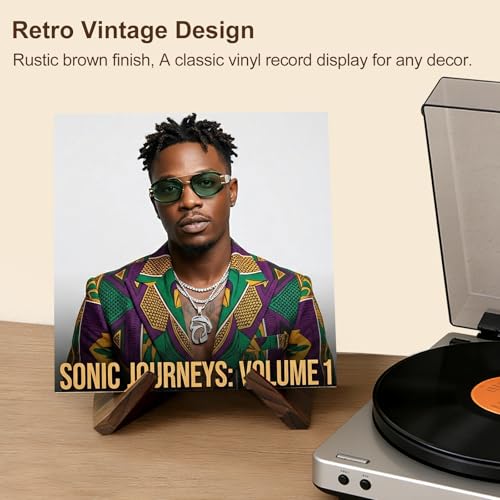 YBONRSQ Vinyl Record Stand – X-Frame 12" Album Holder, No-Tools Display