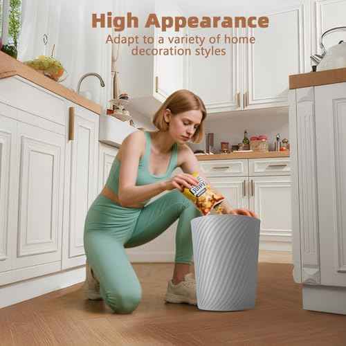 Small Trash Can 1.8 Gallons, Bathroom Trash Can & Garbage Can with 6 Trash Bags, Bedroom Trash Bin & Waste Basket for Office, Bedroom, Living Room, Kitchen, Compact Space (6-Black)