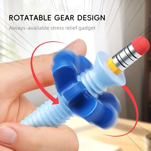 ELETIUO 3-in-1 Fidget Pencil Topper Set for ADHD Anxiety Relief - Orange, Red, Blue