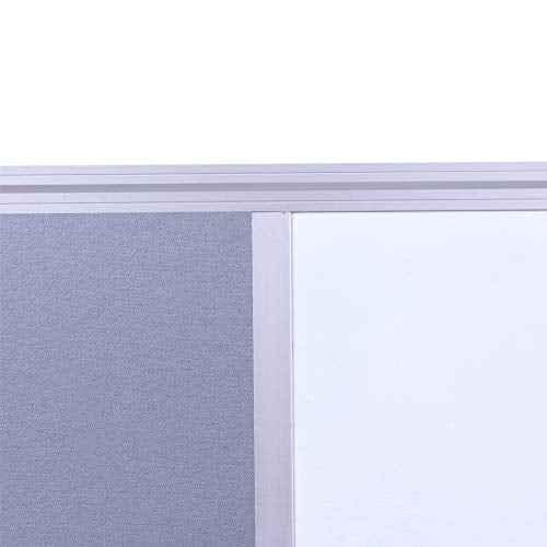 36 x24 inch Cork & Dry Erase Combo Board - Magnetic Whiteboard & Grey Bulletin Board for Office, Home, Classroom | Wall-Mountable with Aluminum Frame & Pen Tray