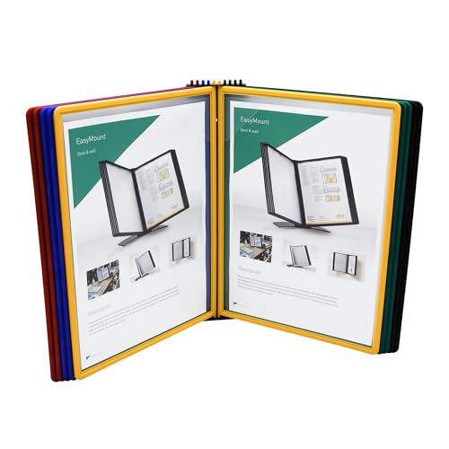 Tarifold DJOIS Wall Mount Reference and Display System - Durable ABS Plastic & Metal - Letter-Size Polypropylene Display Pockets - 20 Sheet Capacity - Made in Denmark - Assorted Colors