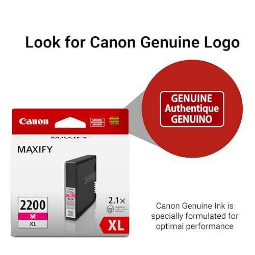 Canon PGI-2200XL Genuine Magenta Ink Tank, Compatible with IB4120, MB5420, MB5120, IB4020, MB5020, and MB5320 (Optional) Printers