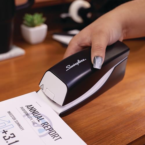 Swingline Half Strip Electric Stapler, 20-Sheet Capacity, Battery Powered, Portable (42132)