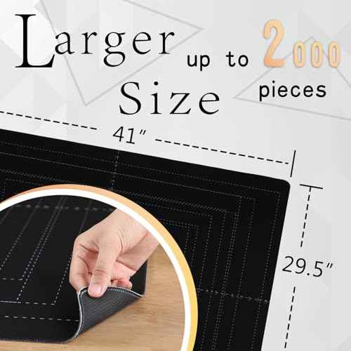 Puzzle Mat Roll Up for 2000 1500 1000 Jigsaw Pieces Puzzles Board Large Portable Table Saver Pad Mats for Adults, 41" x 29" Smooth Top Rubber Bottom, Sorting Trays, Foam Tube, Straps, Storage Bag