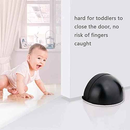 20 Pieces Door Stoppers, Magnetic Door Stop, Brushed Satin, Black Flush Modern Floor Mount Magnetic Door Catch Door Holder Keep Door Open