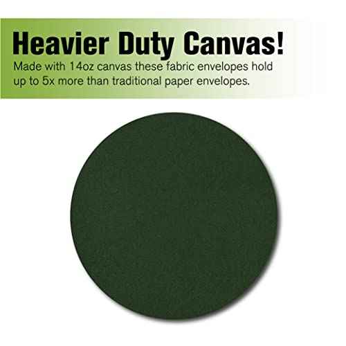 BankSupplies Canvas Interoffice Mailer, 14 oz. - 14W x 11H - Forest Green - Transit Bag - Large Zipper Bag with Grommet - Use with Padlock or Zip Tie for Security - Interoffice Mail Bag