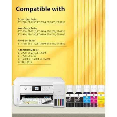 580ML Autofill Sublimation Ink Compatible for ET-2800 ET-2850 ET-4850 ET-3850 ET-2400 ET-3830 ET-2760 ET-15000 ET-4800 Inkjet Printers, Heat Press Transfer on Mugs T-Shirts