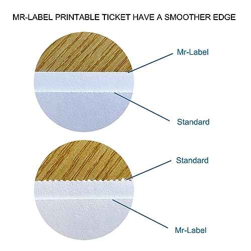 Mr-Label 2000 Printable Raffle Tickets with Tear-Away Stubs, 230GSM Heavyweight Micro-Perforated Cardstock, Laser/Inkjet, for Raffle and Event Tickets