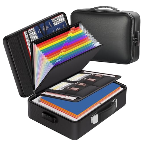 Fireproof Safe Document File Organizer Box, 5200¡ÆF Portable File Organizer with Lock,Hard Case Highly Flame-Resistant Fire Proof Waterproof File Bag with Lock, Fire Safe Home Valuables Storage