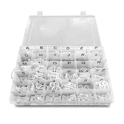 Letter Board Letters - 1 Inch Letters in Organizer Case - Pre-Cut & Sorted Plastic Characters 300 Pieces - Home-Office-School Decor - For Felt Letterboard