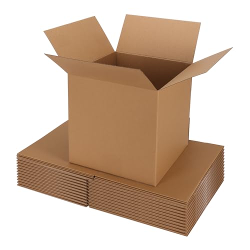 ZBEIVAN 12x12x12 Inches Shipping Boxes Pack of 10 - Corrugated Kraft Cardboard Mailers