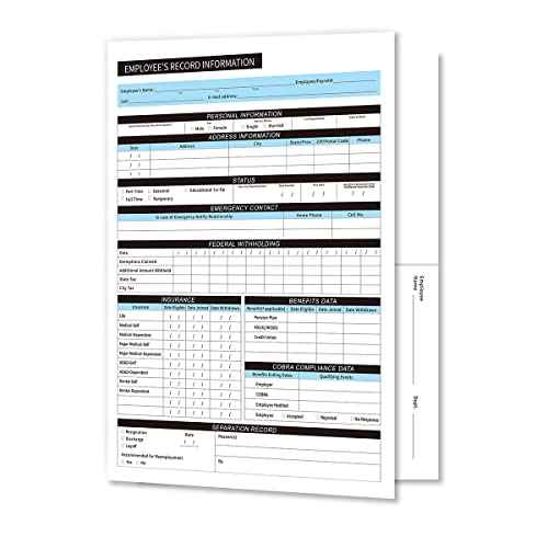 Employee Record Folders - Confidential, High-Capacity, and Durable - Preprinted Pack of 25