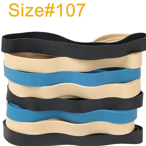 AIWOQI 30 Pack Heavy Duty Rubber Bands 18cm x 15mm Flat Wide Black/Blue/Light Brown