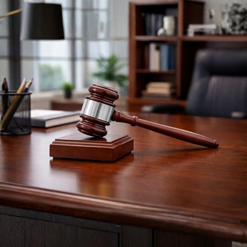 Personalized Wooden Gavel and Sound Block Set with Engraved Silver Band - Professional Judge, Auction, Ceremony Gift