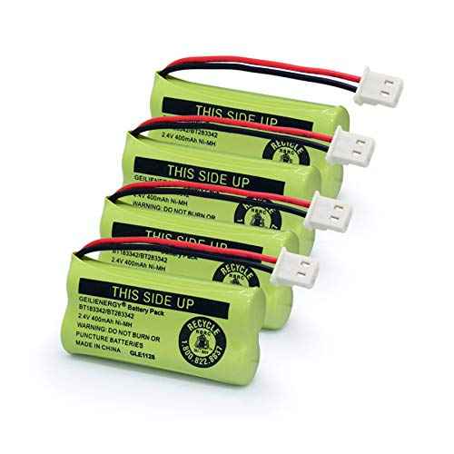 GEILIENERGY BT162342 BT262342 Battery Compatible with BT183342 BT283342 BT166342 BT266342 Vtech CS6114 CS6419 CS6719 with AT&T EL52300 CL80112 CS6719-2 Cordless Handsets (Pack of 4)