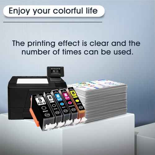 PGI-5 CLI-8 Ink Cartridges Replacement for Canon PGI5 CLI8 for Canon PIXMA iP4200 iP4500 iP5200 MP-500 MP-530 MP-830 MP-950 MX-850 (5- Pack PBK,BK C M Y,)