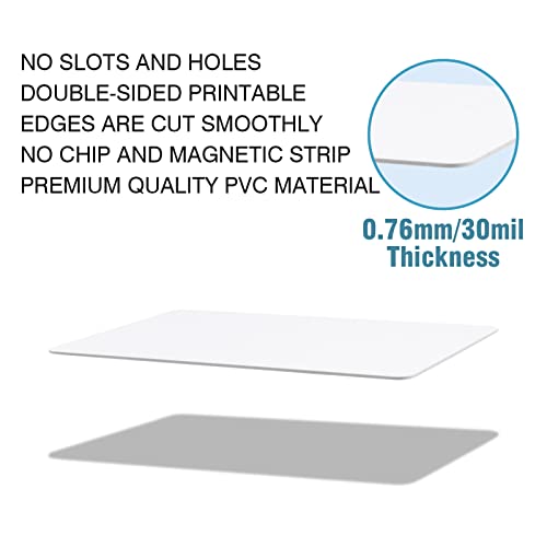100 Pack Premium Blank PVC Cards CR80 30 Mil for Photo ID Badge Printers - CAETOUNG