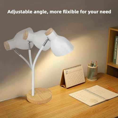 Himmel Desk Lamp, Adjustable Metal Table Lamp, Children's Table Lamp for Bedroom, Living Room, E27 Socket Reading Next to Lamp (White)