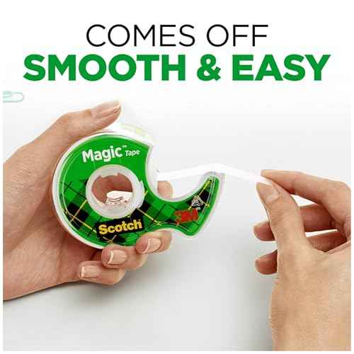Scotch Magic Tape, Invisible, Holiday Supplies and Gift Wrap Tape, 3 Rolls with Dispensers, Great for Christmas Crafts