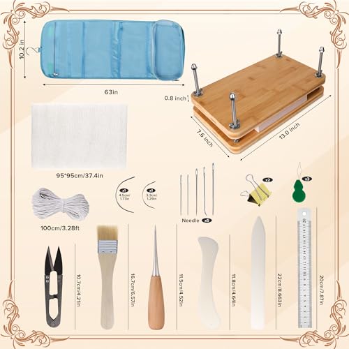 SCITROFACTORY 22PCS Book Binding Press Kits, Premium Book Binding Kit with Bone Folder, Press, and Supplies - Complete Bookbinding Set for DIY Projects and Repair