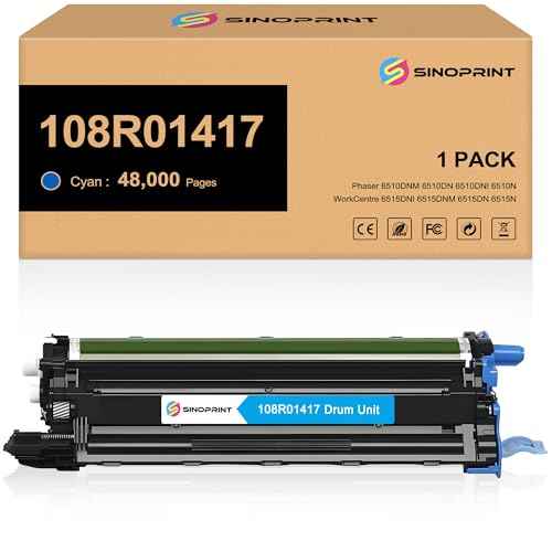 Compatible 6510 6515 Drum Unit Cyan 108R01417 Replacement for Xerox Phaser 6510DNM 6510DN 6510DNI 6510N WorkCentre 6515DNI 6515DNM 6515DN 6515N Printer (Cyan,1-Pack)