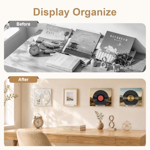 Ansndam 6-Pack 4-Inch Clear Acrylic Vinyl Record Wall Mount Shelf