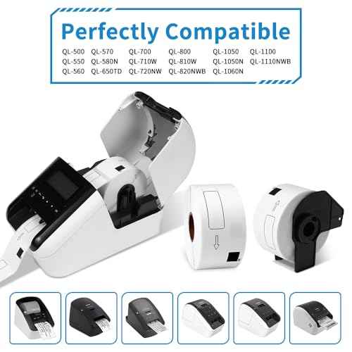 Replace for Brother DK-1208 Die-Cut Large Address Paper Labels, 1.4 in x 3.5 in, 400 per Roll/ 4000 Labels for QL-800 ql-820nwb Printer, 10 Rolls + 1 Frame