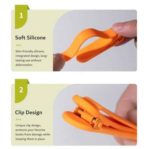 3pcs Silicone Automatic Bookmarks, Book Lovers Gifts for Reading Women, Men, Kids, Readers, Unique Cute Book Page Holder Accessories, Stay in Place and Follow as You Read