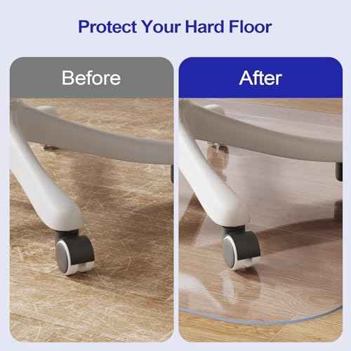 Delamu Large Office Chair Mat for Hardwood Floor, 46"¡¿60" Office Computer & Desk Chair Mat, Clear PVC Heavy Duty Floor Protector Mats for Rolling Chairs