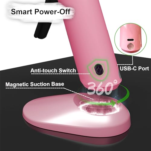 MONVICT Pink Cordless USB-C Rechargeable Mini Hot Glue Gun Kit