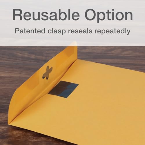 Quality Park 10 x 13 Clasp Envelopes Pack of 100 Brown Kraft Heavyweight Document Mailers with Redi-Tac Closure