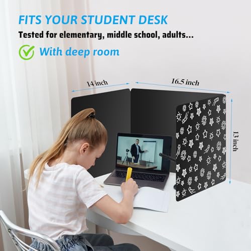 Ubenic Black 24-Pack Classroom Desk Dividers Waterproof Plastic Privacy Shields