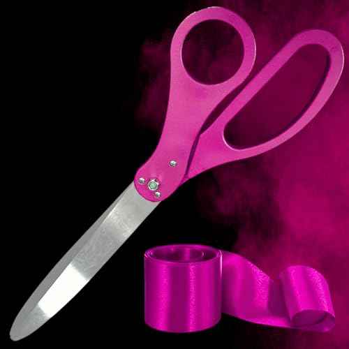 Ribbon Cutting Ceremony Kit ? Pink Large Grand Opening Ribbon Cutting Ceremony Scissors 25'' and Pink Satin Ribbon for Grand Openings Ceremonies Special Events & Inaugurations