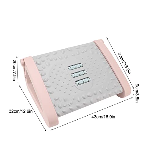 Foot Rest 6 Height Adjustable Under Desk Footrest Ergonomic Foot Stool for Under Desk at Work with Massage Texture and Roller for Office ()
