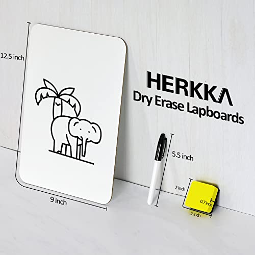 HERKKA 15 Pack Double Sided Dry Erase Lapboards 9 x 12.5 Inch with Markers & Erasers
