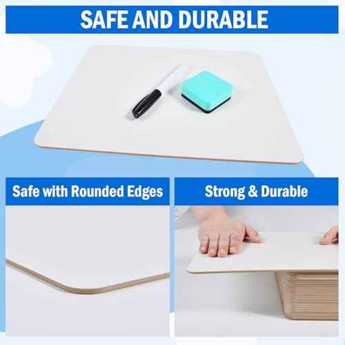 26 Pack Small Dry Erase Boards Classroom Pack 12 x 9 Inch Double Sided Mini White Boards Dry Erase LapBoards for Teacher Supplies with 26 Erasers and 26 Markers