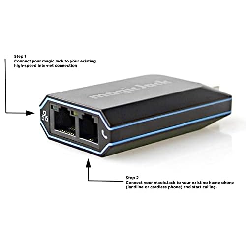 magicJack VOIP Phone Adapter - Unlimited Calls to US & Canada, No Monthly Bill, Portable Internet Phone with App, magicIN¢â & magicOUT¢â Service