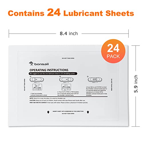 Bonsaii 24 Pack Paper Shredder Lubricant Sheets 8.4 x 5.9 Inch - Easy to Use