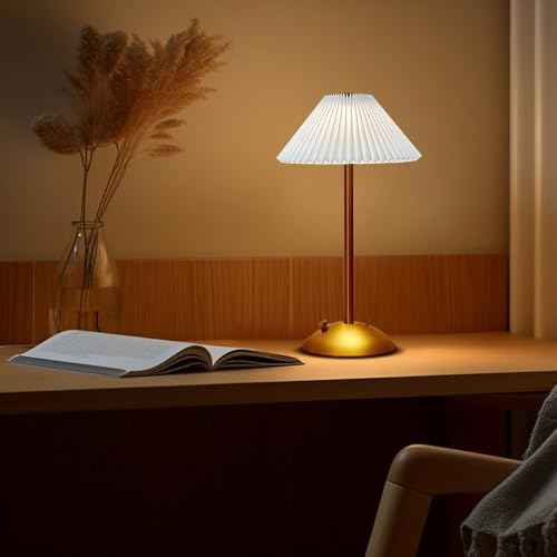 Portable LED Table Lamp with Touch Sensor, 3 Color Touch Control Rechargeable, 3-Levels Brightness Metal Desk, Bedside, Dining Room Light (White)