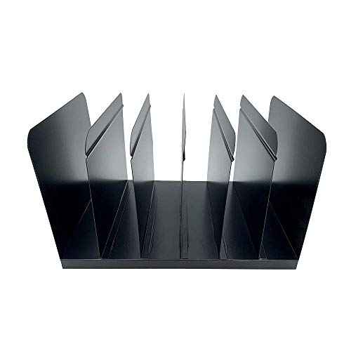 Huron Book and Magazine Rack, 6 Slot, Black Commercial Grade Steel