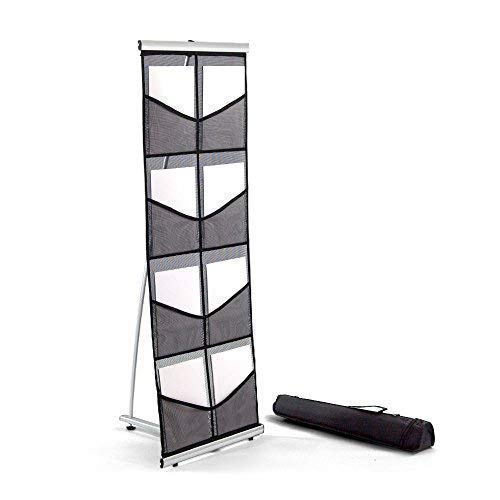 Vispronet Mesh Brochure Holder with 8 Pockets - Portable Literature Stand 1.8ft x 4.6ft