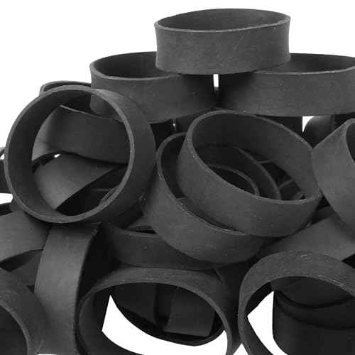 Rubber Bands Size#82 Black 65 Pieces Heavy Duty Wide Industrial Strong Elastic Rubber Bands for Office Supplies Survival Camping Biking Fishing Tactical