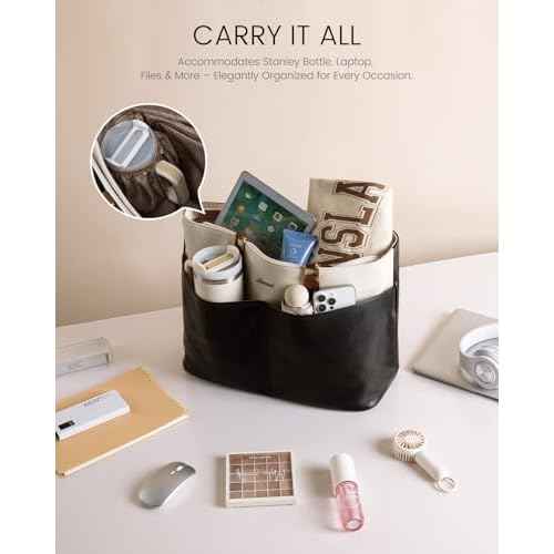 LOVEVOOK Laptop Tote Bag for Women, 17.3 inch Laptop Work Bags for Teacher with Cup Holder