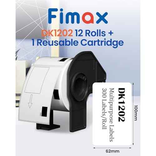 Address Shipping Labels DK-1202 2.4" X 3.9" Replacement for Brother 62 mm x 100 mm Die-Cut Address Labels,Use with QL-800 820NWB 1110NWB QL Label Printers - 12 Rolls/3600 Labels + 1 Frame