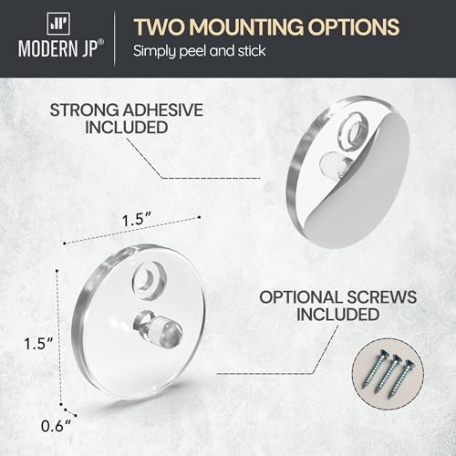 Modern JP Clear 4-Pack Adhesive Vinyl Wall Mount for Discs – Minimalist Record Display